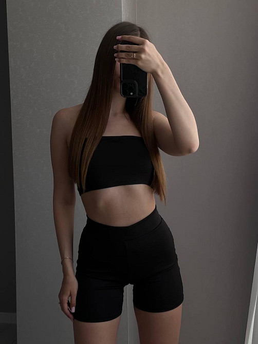 Жіночий стильний спортивний комплект двійка з еластичної тканини мікродайвінг Одеса - фото 3