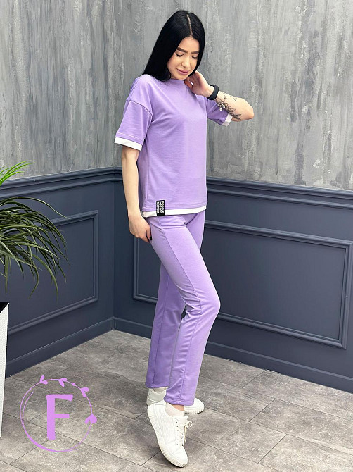 Летний трикотажный костюм-двойка Summer батал 54-56, Лавандовый Киев - изображение 5