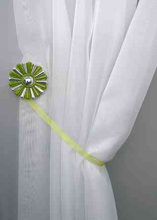 Магніти для штор і гардин Хризантема набір 2 шт Оливковий з сріблястим (81-300) Київ