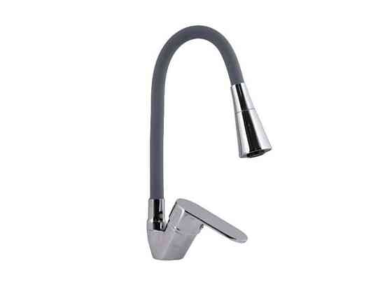 Змішувач на мийку сірий Tani 008F3 з гнучким виливом (k40) LDTAN008F3GCR39507 Grey/Chrome ТМ LIDZ Київ