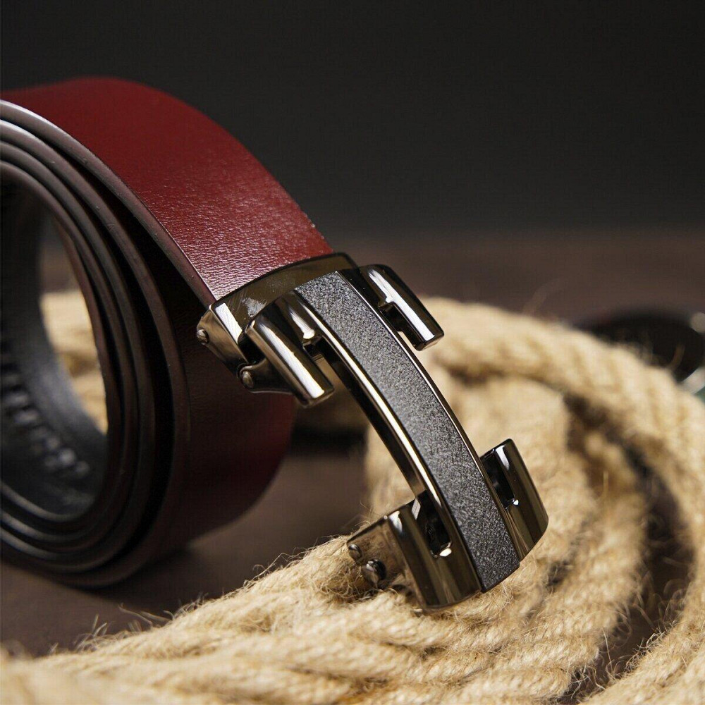 Ремень мужской с пряжкой уголки Vintage 20261 Коричневый Киев - изображение 8