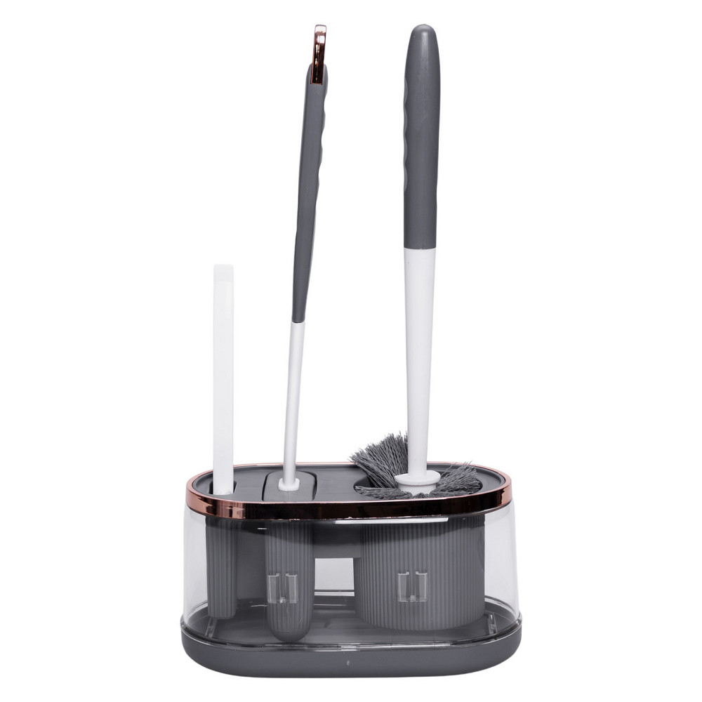 Набір для туалету настінний 3 в 1: 2 йоржика + щітка, йорж для унітазу силіконовий з щіткою йоржик для унітазу HP-35015-47DG Київ - фото 8