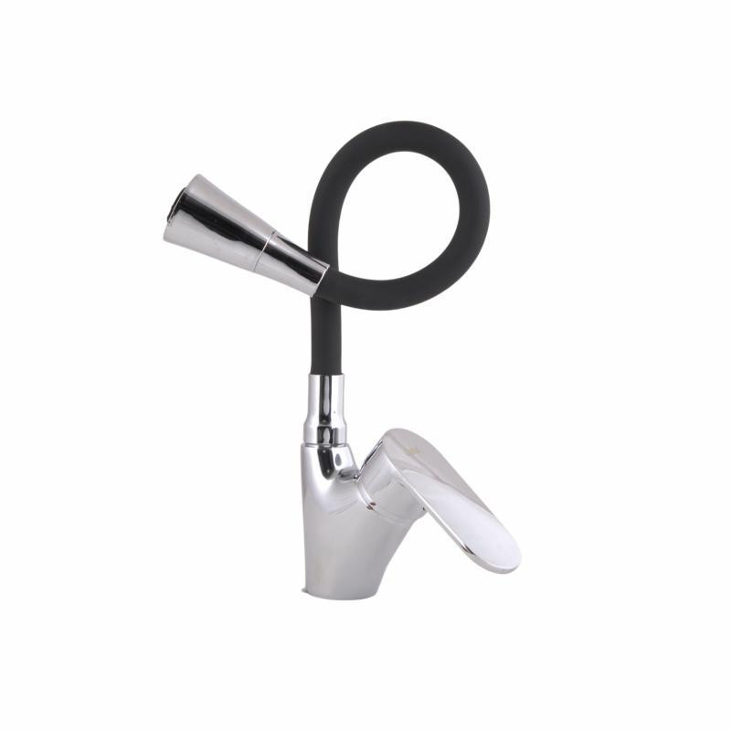 Смеситель для кухни Lidz Tani 007F3 с гибким изливом (k40) LDTAN007F3BCR37649 хром/черный Киев - изображение 2