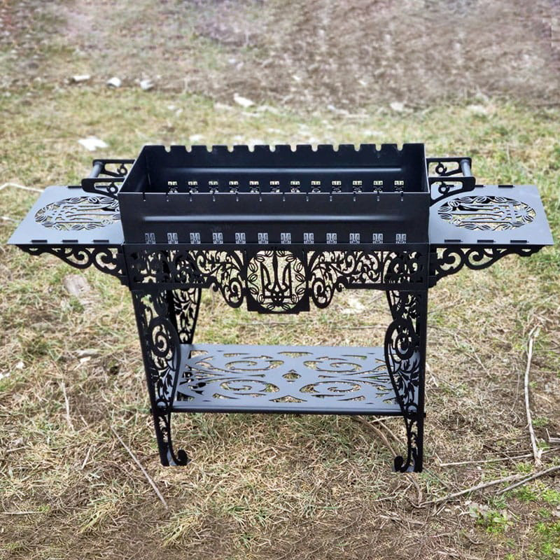 Мангал раскладной на 12 шампуров 3 мм «ГЕРБ» (Тризуб) Киев - изображение 1