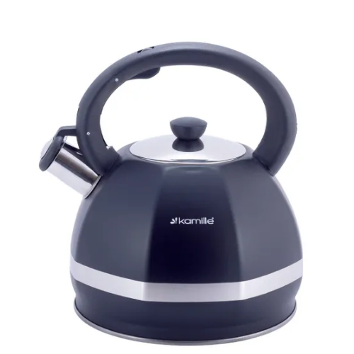 Чайник 3л нержавіюча сталь зі свистком з нейлоновою ручкою блакитний 1078 KAMILLE Житомир - фото 2