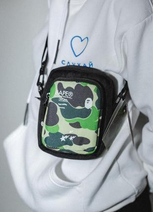 Сумка через плече Bape 17×12,5×5 зелений Запоріжжя - фото 4