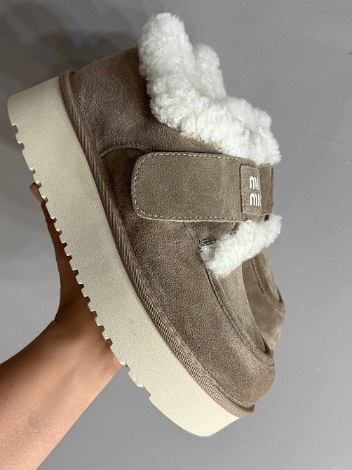 Ботинки женские Hengji 720-5 угги замшевые на меху с липучкой бежевые, 39, 24,5 см Киев - изображение 8