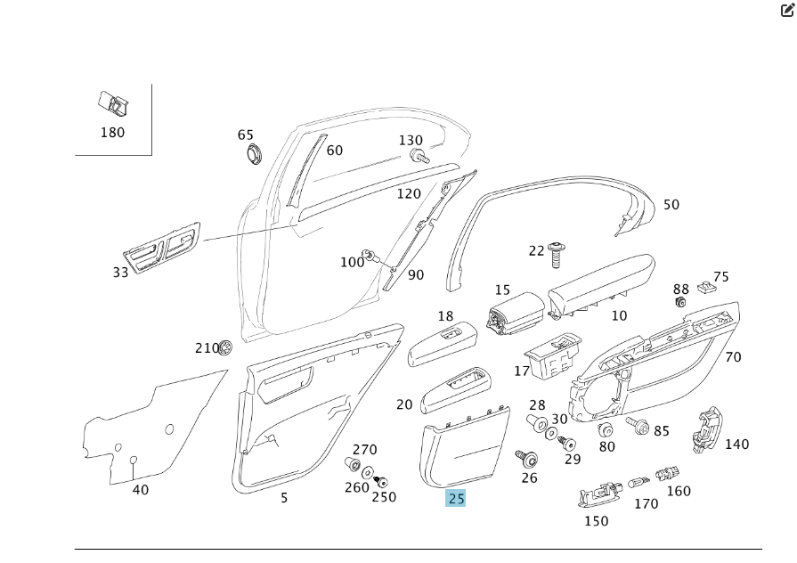 Mercedes-Benz  A2217370188 9051 Накладка динаміка чорна на карті задніх лівих дверей S-class short W221 S-class short Одеса - фото 2