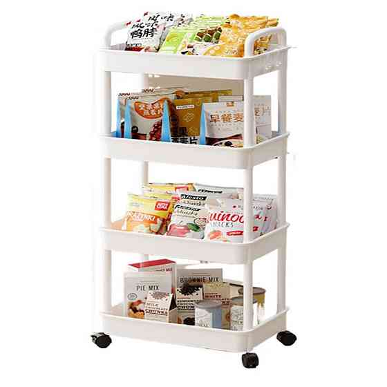 Стелаж на колесах 4 яруси, GT-248 / Пересувний стелаж для ванної / Етажерка для кухні / Полиця на колесах Київ