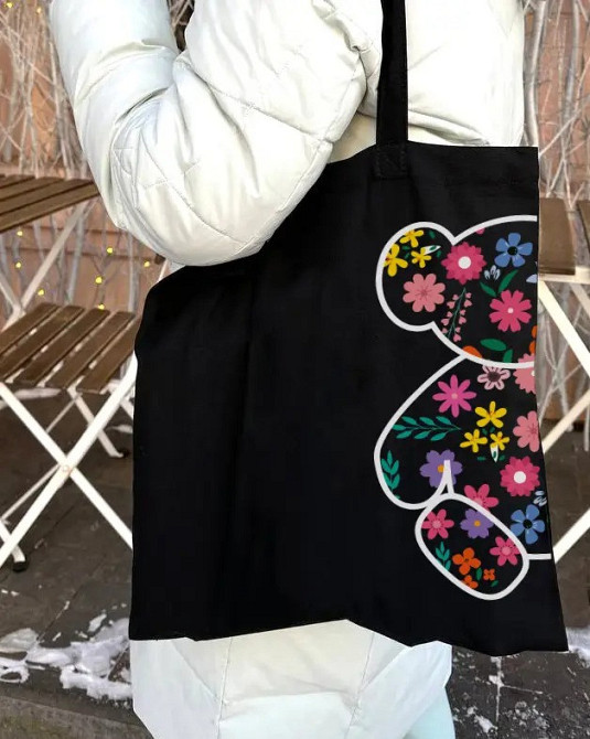 Екошопер BookOpt ВК4058 Ведмедик (Квіткові мрії) чорний Київ - фото 5