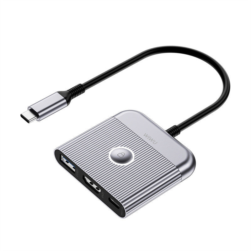 USB-Hub WIWU Traveling 3in1 USB C hub Wi-HB002 Gray Одеса - фото 4