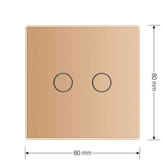 LIVOLO Розумний сенсорний ЕС вимикач 2 сенсори LIVOLO золотий матове скло Коломия