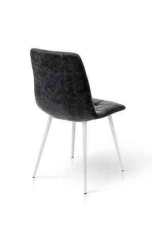 Стілець Чілі (круглий) білий/мкфібра вінтаж сірий Киев