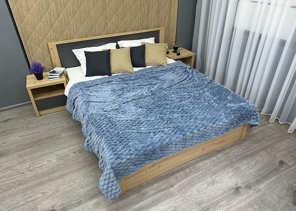 Плед-покривало 210х210 см (+-5см) Соти Блакитний (87-209) Київ - фото 3