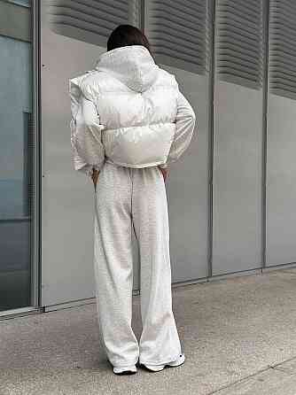 Жіночий стильний теплий костюм трійка з турецькой двонитки+ плащівка емі Rin847-1041, Меланж 44 Одеса