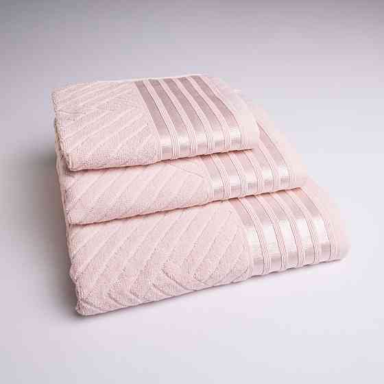 Набор махровых полотенец SOFT 3шт GM Textile 40х70см, 50х90см, 70х140см 500г/м2 (Розовый) Сумы