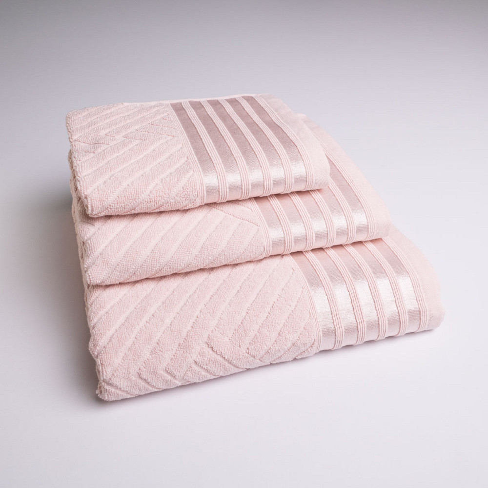Набор махровых полотенец SOFT 3шт GM Textile 40х70см, 50х90см, 70х140см 500г/м2 (Розовый) Сумы - изображение 1