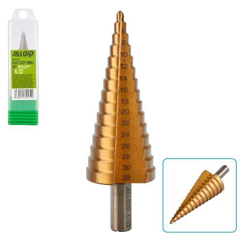 Alloid. Свердло ступеневе по металу HSS, 4-32мм Одесса - изображение 1