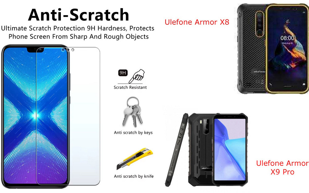 Захисне скло NeoGlass для Ulefone Armor X8, Armor X9 Pro – надпрозоре та стійке Київ - фото 1