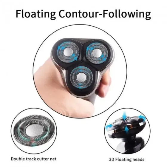 Бритва Электрическая на 3 плавающие головки DSP 60017 Роторная Электробритва мужская для влажного и сухого бритья Коломия