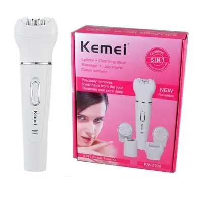 Эпилятор аккумуляторный Kemei KM-2199 5в1 Белый Винница - изображение 4