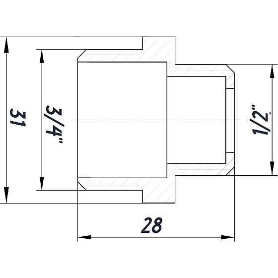 Ніпель редукційний 3/4″х1/2″ЗЗ нікельований під прокладку NN432G OPTIMUM (000030789) Київ