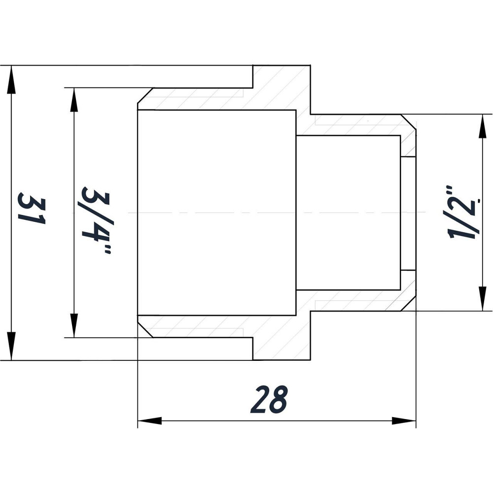 Ніпель редукційний 3/4″х1/2″ЗЗ нікельований під прокладку NN432G OPTIMUM (000030789) Київ - фото 3