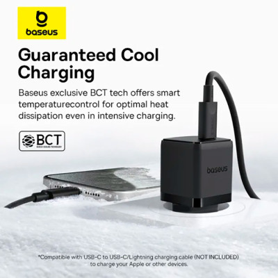Зарядний пристрій Baseus Palm Fast Charger 1C 20W + Cable 1.0m Type-C 60W black (P10111602113-01) Вінниця - фото 4