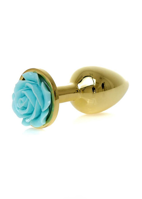 Анальная пробка Plug-Jewellery Gold PLUG ROSE- Light Blue Sex Aura Киев - изображение 3