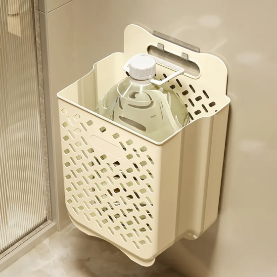 Настінний пластиковий кошик для білизни з вентиляцією, складний органайзер, розмір 35×25×49см Кам'янець-Подільський