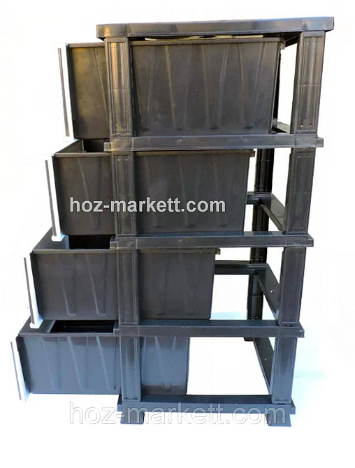 Комод пластиковий на 4 ящики Кава чорно-біла Туреччина Харків - фото 7