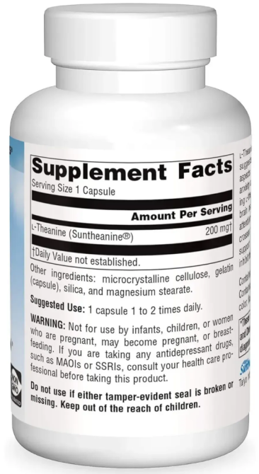 L-теанин 200 мг Source Naturals L-Theanine 30 таб Киев - изображение 2