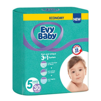 Подгузники Evy Baby Junior Twin 11-25 кг 30 шт (8683881000219) Винница - изображение 1