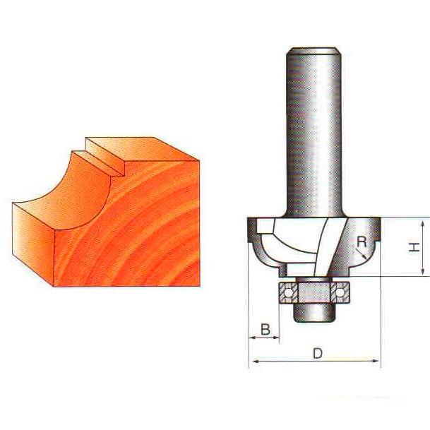 Фреза ГЛОБУС 2008 R8 кромочная фигурная с нижним подшипником Коломыя - изображение 1