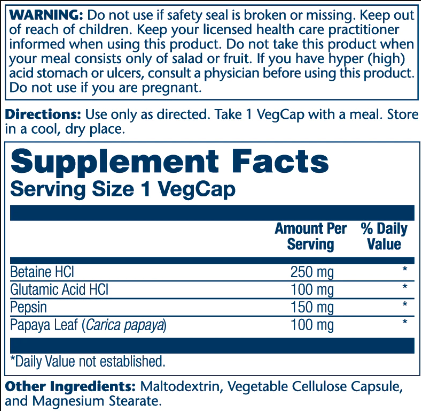 Betaine HCl 250mg - 180 vcaps Луцьк