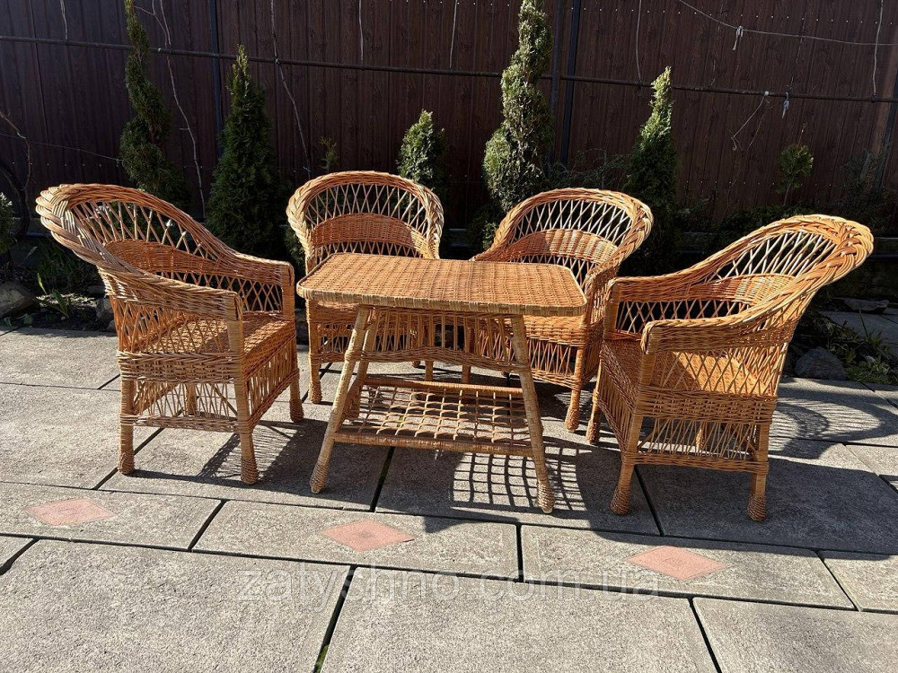 Меблі плетені з 4 кріслами Київ - фото 6