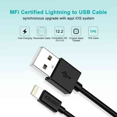 Дата кабель USB 2.0 AM to Lightning 1.2m 2.4A MFI Choetech (IP0026) Вінниця