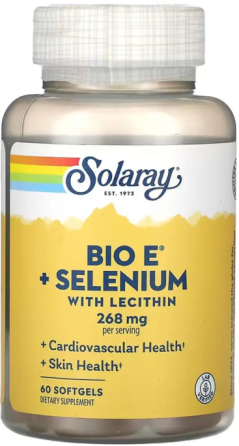 Витамин E с селеном Solaray Bio Vitamin E with Selenium 268mg 60 гел капс Киев