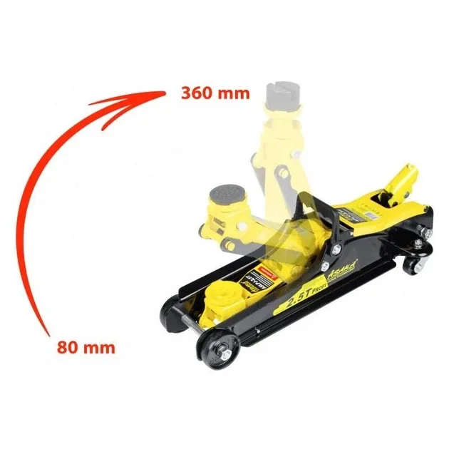 Домкрат гідравлічний для авто 2500кг гідравлічний автодомкрат з колесами для легкового авто, висота підйому до 360 мм із 2 п' ятка Львів - фото 2