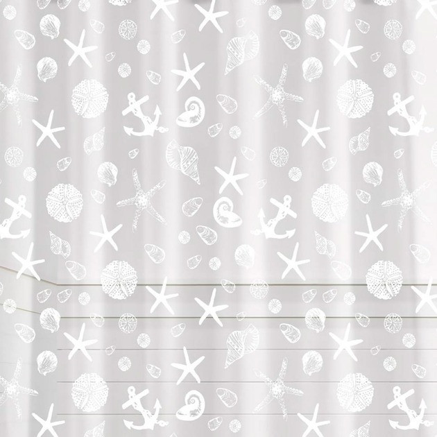 Шторка для ванной и душа 180x180 см водонепроницаемая,штора для душевой и ванной комнаты с крючками,прозрачная Каменец-Подольский - изображение 3