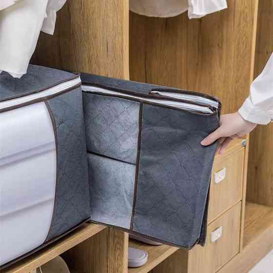 Органайзер для одежды, постельного белья бамбук (серый) Винница