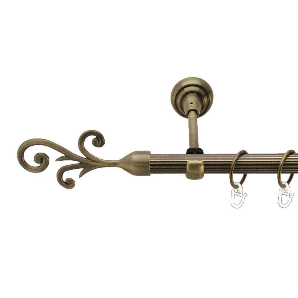 Карниз Orvit Фала металевий однорядний відкритий рифлена труба кільце металеве Антик 19 мм 300 см (00-00017296) Львів - фото 1