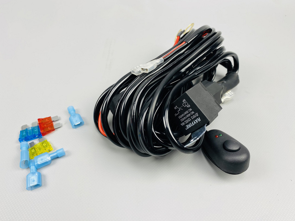 Комплект проводки для будь-яких led фар і led bar в зборі 0-30A 3 м кабель пульт з джгутом реле запобіжники Мукачево - фото 3