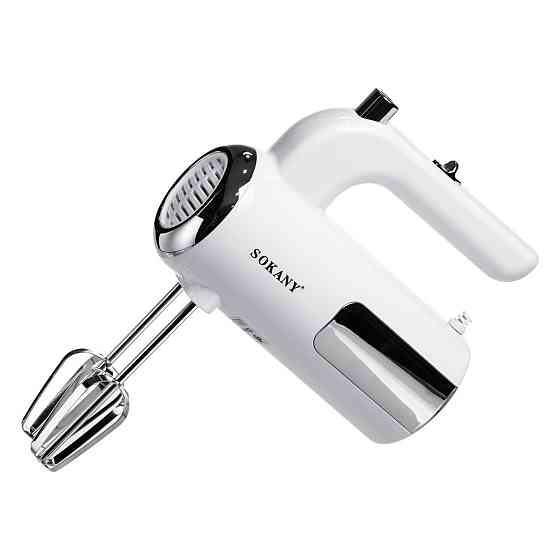 Миксер ручной 2 насадки венчики и крюки для теста белый Sokany SK-02025 Киев