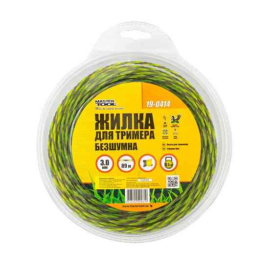 MASTERTOOL Жилка для тримера безшумна MASTERTOOL SPIRAL SQUARE 3.00 мм 89 м (блістер) двоколірн Коломия