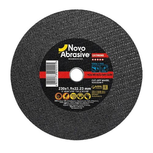 Круг відрізний по металу d230мм*1,9*22,23мм 14A Extreme NovoAbrasive Житомир - изображение 1