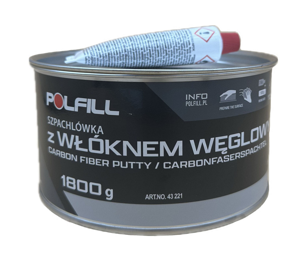 Шпаклівка карбонова (з вуглцевим волокном) "CARBON" + затв. 1,8кг чорна Polfill Київ - фото 1