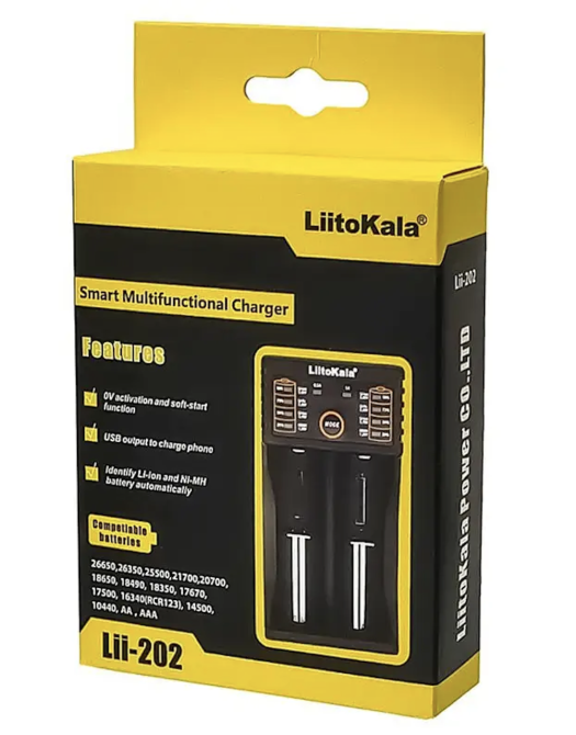 Універсальний зарядний пристрій LiitoKala Lii-202 для 18650, AA, AAA Li-Ion ART-8900 (100) Одеса - фото 1