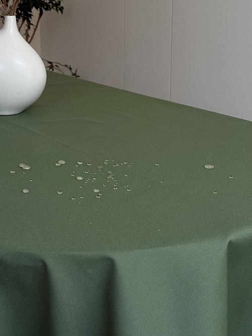 Ecotton Скатертина столова Ecotton DUCK 170х220 см водовідштовхуюча однотонна зеленого оливково Коломия - фото 2