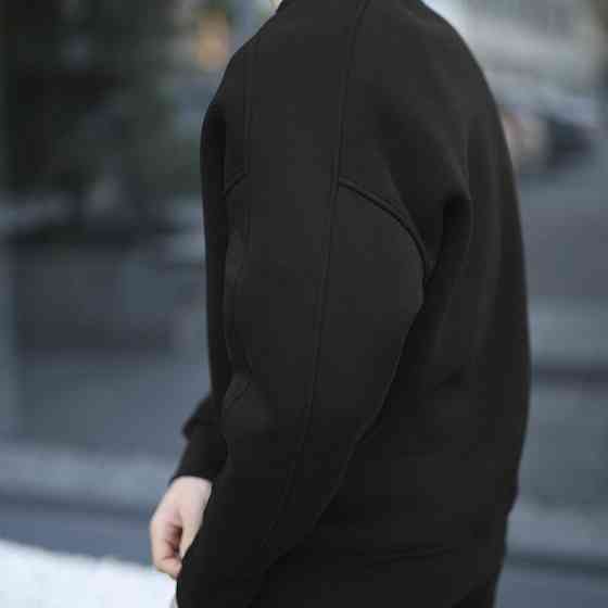 Оверсайз свитшот черный мужской осень зима Pobedov Hubble. Оверсайз кофта черная Киев